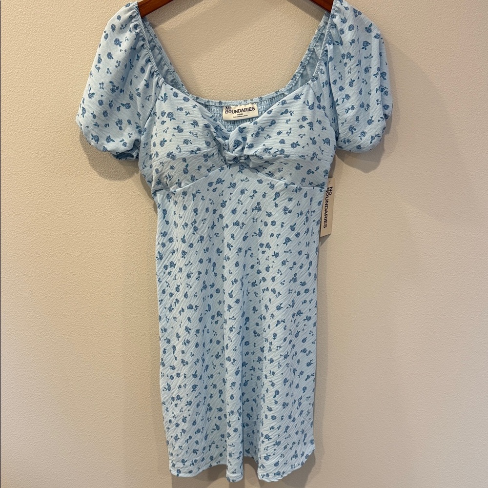 No Boundaries Light Blue Floral Dress